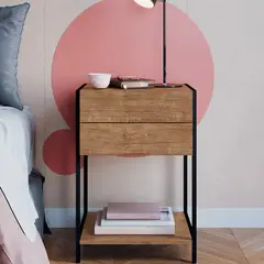 NACION MUEBLES - VELADOR JOHN COLOR MIEL NM