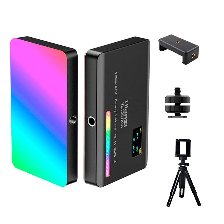 Luz Led Rgb VL120 Clip WT-31M Filtro Trípode Video Fotografía