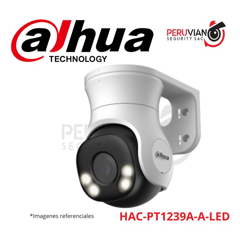 Cámara PT de focal fija HDCVI a todo color de 2 MP HAC-PT1239A-A-LED