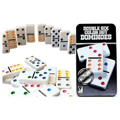 GENERICO - Dominó Clásico Caja Lata De 28 Piezas