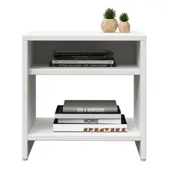 MUEBLES MACRUMO - Velador moderno multiuso- Color Blanco