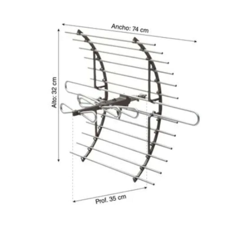 Antena Digital Exterior Tv Tdt Curva Grande American Star