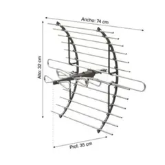 GENERICO - Antena Digital Exterior Tv Tdt Curva Grande American Star