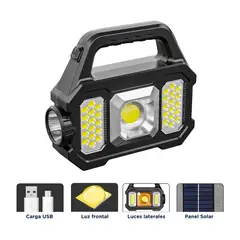 GENERICO - Linterna Solar Recargable USB para Acampar Portátil