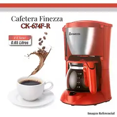 FINEZZA - Cafetera CK-674F-R Rojo