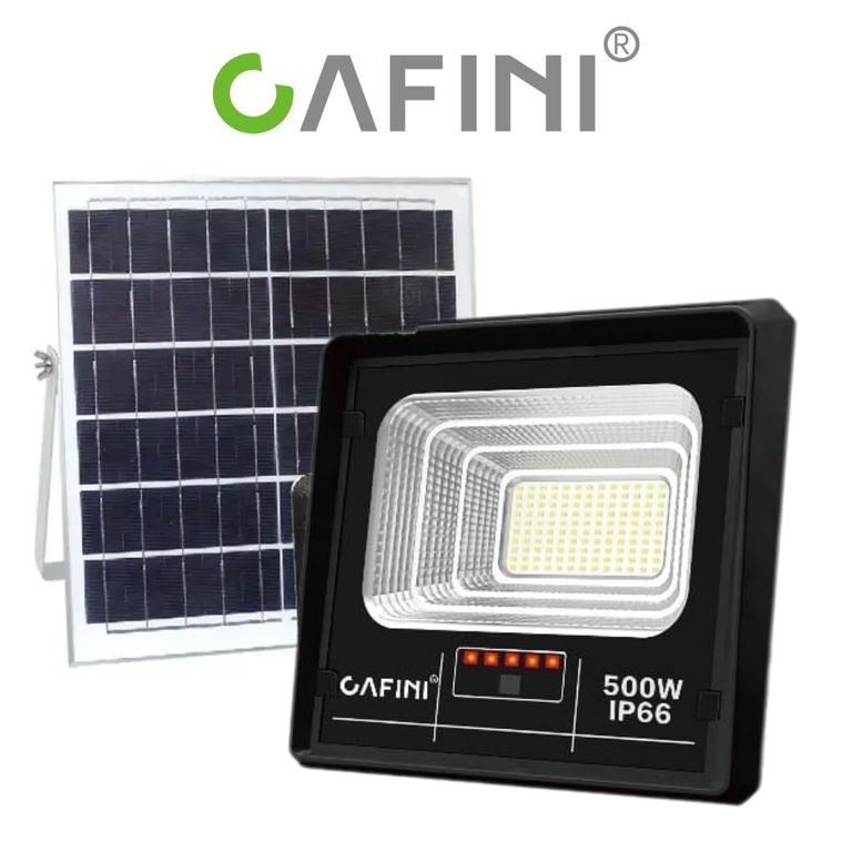 Lampara Reflector Led Recargable con Panel Solar CAFINI CNL3909T 500W