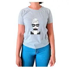 GENERICO - Polo Mujer Manga Corta GIRL BOSS - Gris