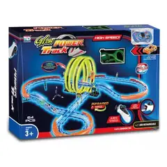GENERICO - Pista Tengleader 64 piezas con 1 carrito y rieles neon