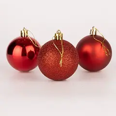 GENERICO - 24 UNIDADES DE BOLAS NAVIDEÑAS ROJO Y PLATA