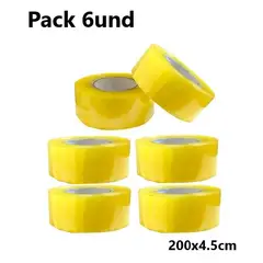 GENERICO - Pack 6 Cintas Embalaje 200Mts Transparente