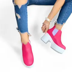 GENERICO - Botin Mujer Yomar Fucsia Yomar Taco 7 Plataforma 5