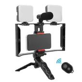 SEISA - Kit de Fotografia grabación con micrófono LED Mini trípode Smartphone