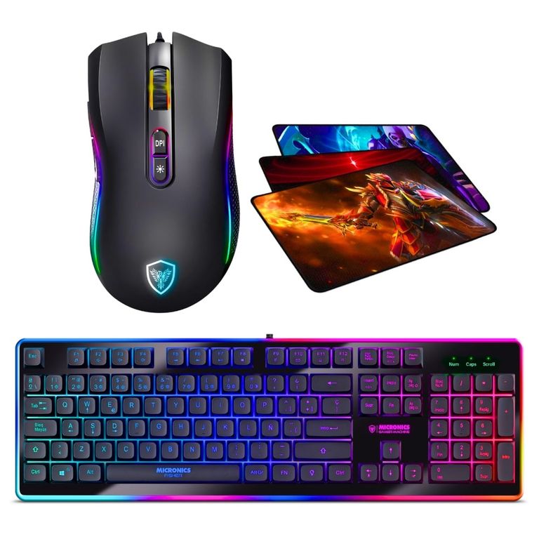 Kit Gamer 3 En 1 :teclado Fisher +mouse Kripton 12800dpi+pad