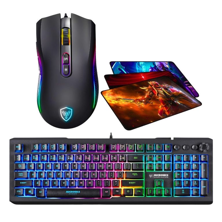 Kit Gamer 3 En 1 :teclado Avanty +mouse Kripton 12800dpi+pad