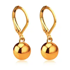 GENERICO - Aretes Esfera Moda Pendientes Para Mujer Doble Baño Oro