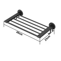 GENERICO - Pack x2 Repisas toallero NEGRO de acero inoxidable