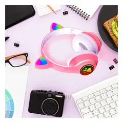 RYBIU IMPORT - Audifonos Tipo Gato en Coloracion Fucsia Y+Regalo Agendita