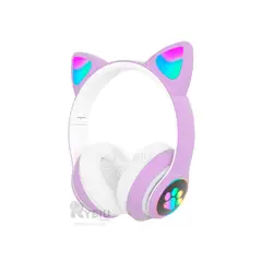 RYBIU IMPORT - Auriculares Led de Diseño de Gato Morado Y+Regalo Agendita