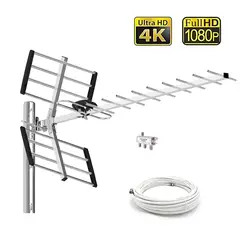 GENERICO - Antena TDT HD Exterior con Mástil para Canales Digitales Lima y Provincias