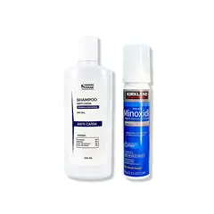 GENERICO - MINOXIDIL ESPUMA KIRKLAND 60ML + SHAMPOO SIN SAL ANTICAÍDA 250ML
