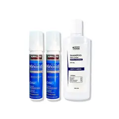 GENERICO - 2 Minoxidil Espuma Kirkland + SHAMPOO SIN SAL ANTICAÍDA 250ML
