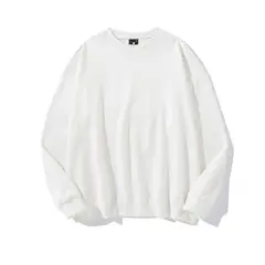 BLWOENS - Camiseta de manga larga para hombres y mujeres en primavera y otoño - Blanco