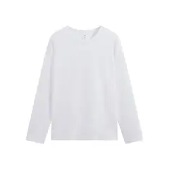 BLWOENS - Camiseta de manga larga para hombres y mujeres en primavera y otoño - Blanco