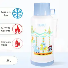 THERMOS - Termo de Bebida para Hogar VOGUE Niños 1.0 Lt Celeste