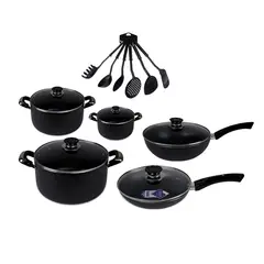 DECOKASA - Juego de Ollas Antiadherente y Accesorios 16 PCS - Signature ST01