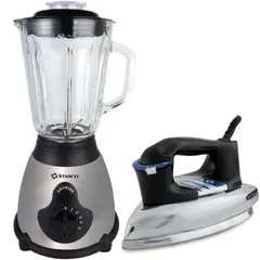 IMACO - COMBO Licuadora 5vel de 450W BLS509 + Plancha pesada I1700