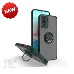 GENERICO - Case Ahumado con Anillo Verde para Samsung Galaxy A12
