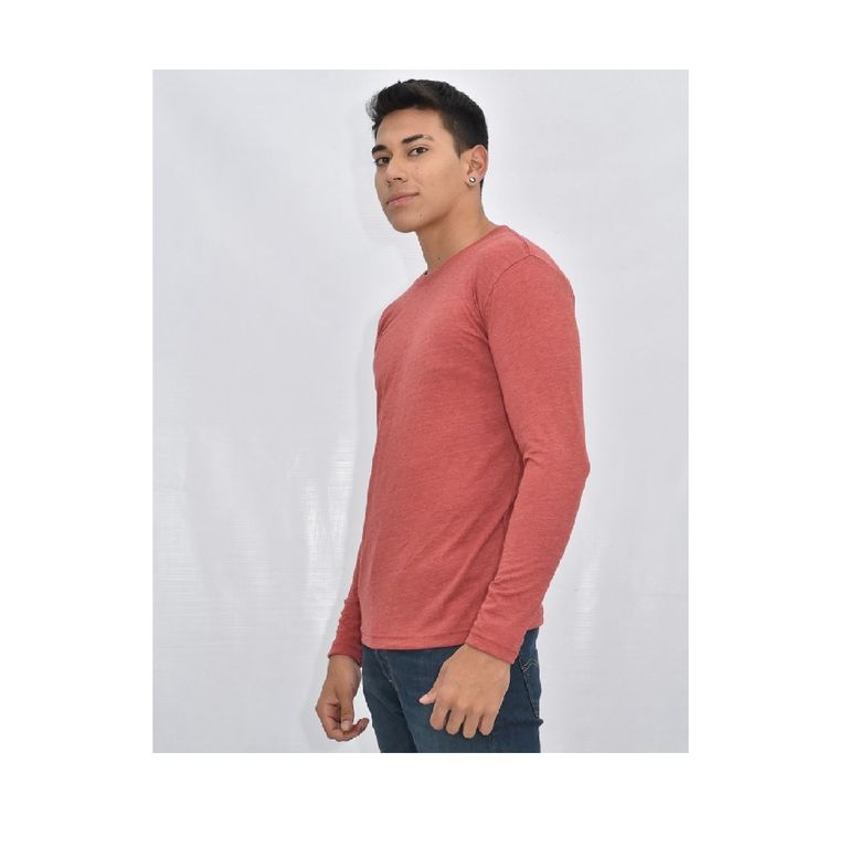 Polo Básico Manga Larga Ladrillo para Hombre