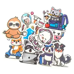 GENERICO - Pack 50 stickers impermeables animales modelo 2