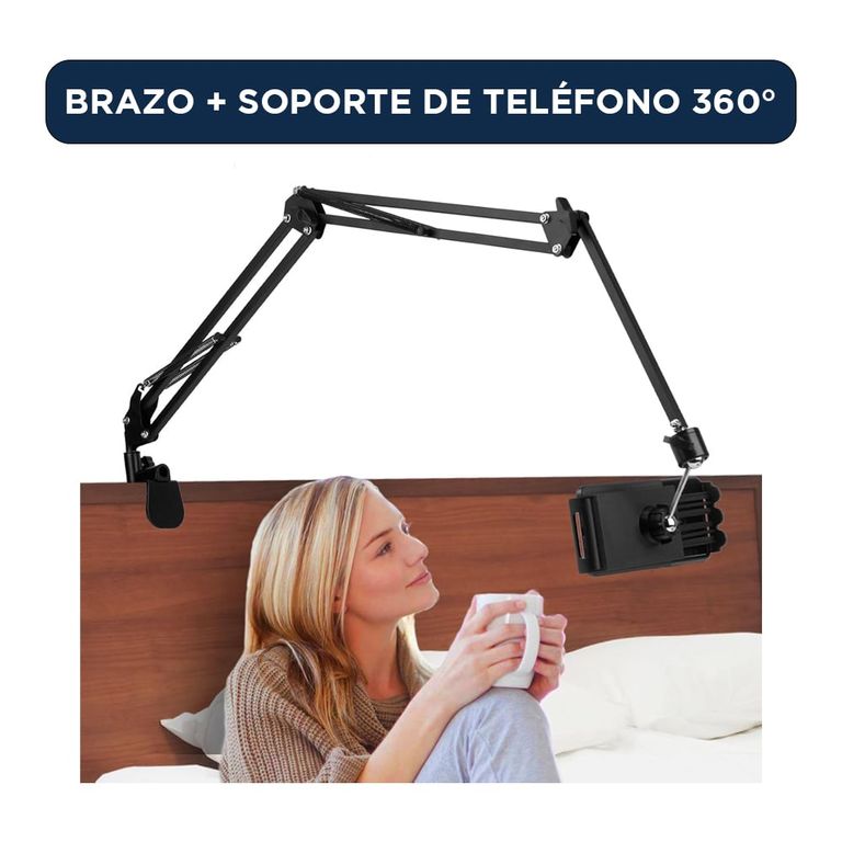 Soporte de Tablet Celular para Dormitorio o Muebles Plegable Giratorio