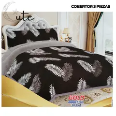 CUTE - COBERTOR 2 PLAZAS PIEL DE DURAZNO CON SHERPA