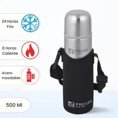 FACUSA - Termo de Bebida con Funda 500 Ml