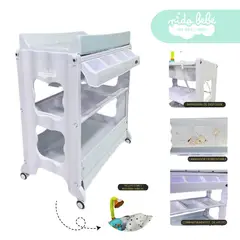 GENERICO - Bañera Cambiador de Bebé 3 pisos Celeste