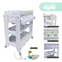 GENERICO - Bañera Cambiador de Bebé 3 pisos Blanco