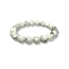 SANTORAL - Pulsera Mateo - Howlita Blanca 10mm