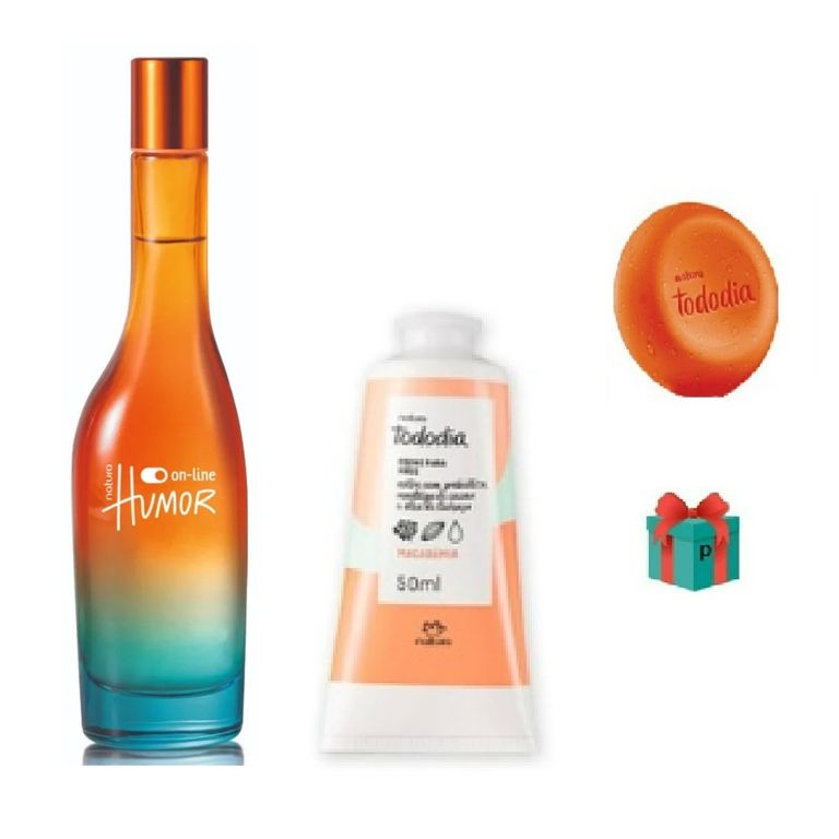 Humor on line femenina 75ml+ crema para manos+ jabon+ regalo