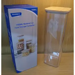 GENERICO - Contenedor Acrílico con Tapa de Bambú 1.9 L
