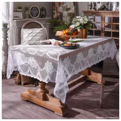 INSPIRA - Mantel de Mesa Encaje Hilo Rectangular 150cm x 250cm