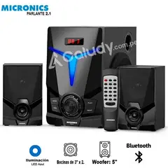 MICRONICS - Parlante 2.1 Fiero - MIC S7000KTV USB Micro SD FM Bluetooth
