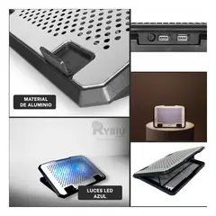 RYBIU IMPORT - Enfriador Refrigerante de Pc en Negro Y+Regalo Stickers