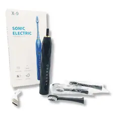 GENERICO - Cepillo de Diente Eléctrico Negro con Repuesto con Cable