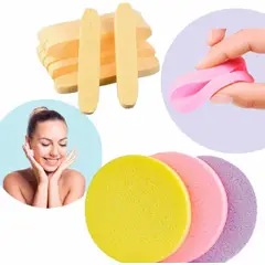 GENERICO - Esponja Comprimida Limpieza Facial, Desmaquillante 12 Und