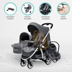 CARESTINO - Coche de Paseo con Accesorios «LONDON» Gris