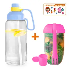 KELLER - Botella Tomatodo 1800 ML CL Y Vaso Mezclador con Tenedor RS