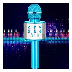 RYBIU IMPORT - Microfono Practico Compacto Bluetooth en Tono Azul