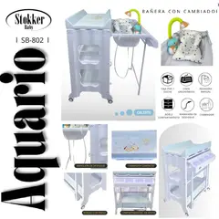 STOKKER BABY - BAÑERA CAMBIADOR AQUARIO+REGADERA CON COJIN